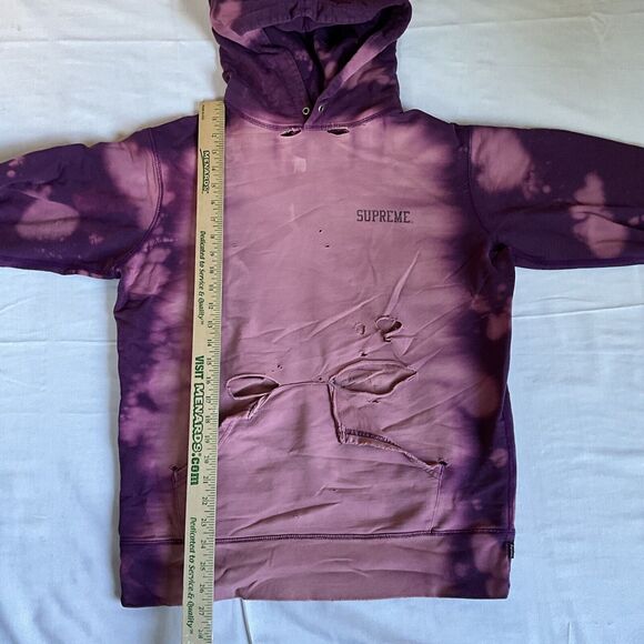 Supreme Siouxsie Sioux Purple Pink Bleached Holes Hoodie Sweatshirt Medium - Picture 4 of 7